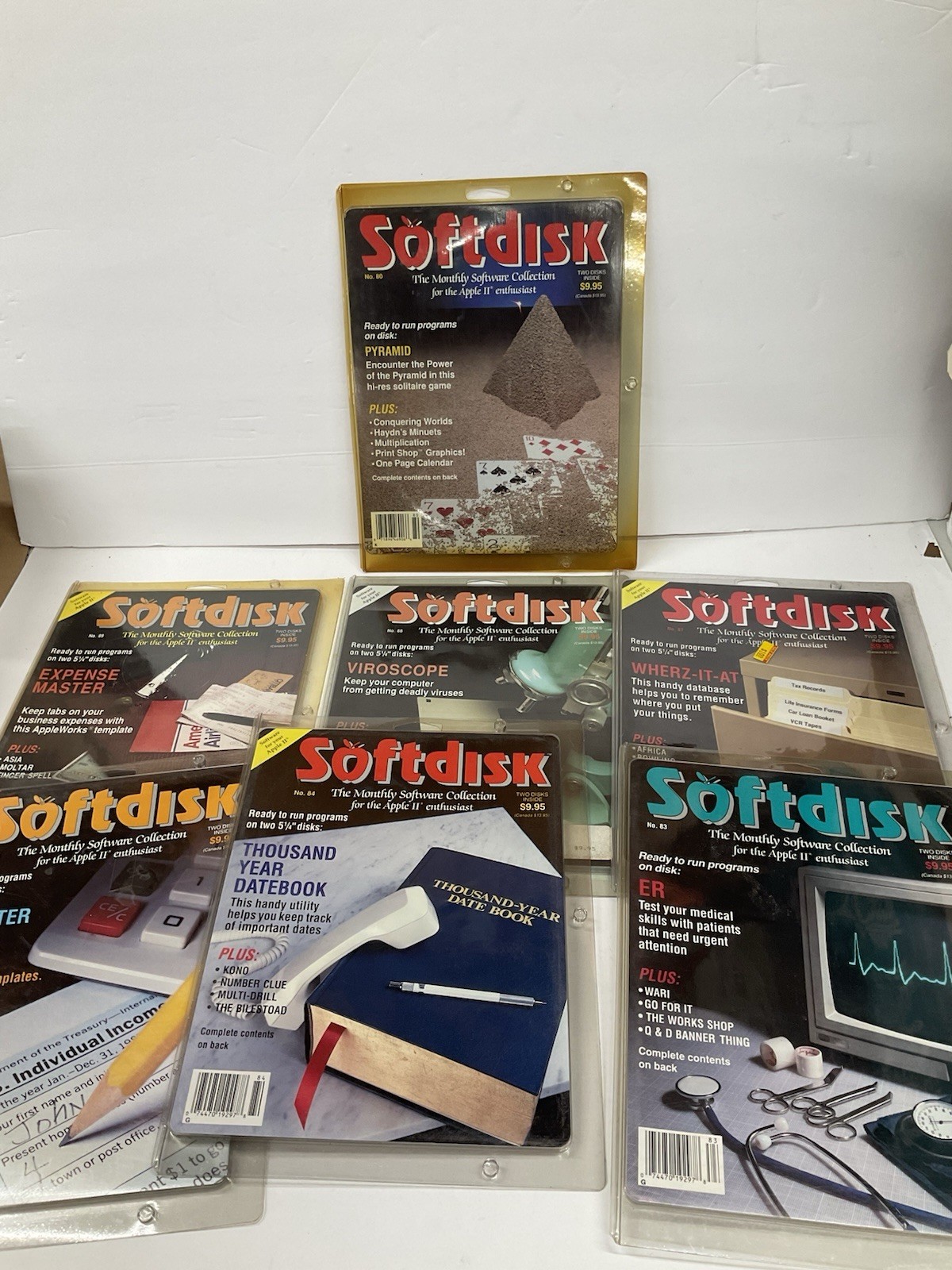 Vintage Apple II Softdisk Magazines Lot  7 Various Issues  Between #80 - #89