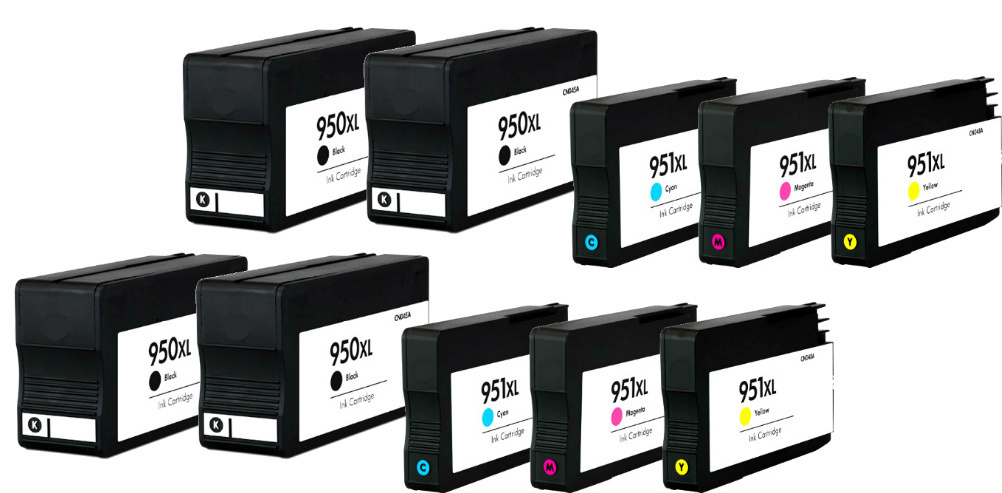 Compatible For 10PK HP 950xl 951xl Ink Cartridges for 8600 8610 Show ink level