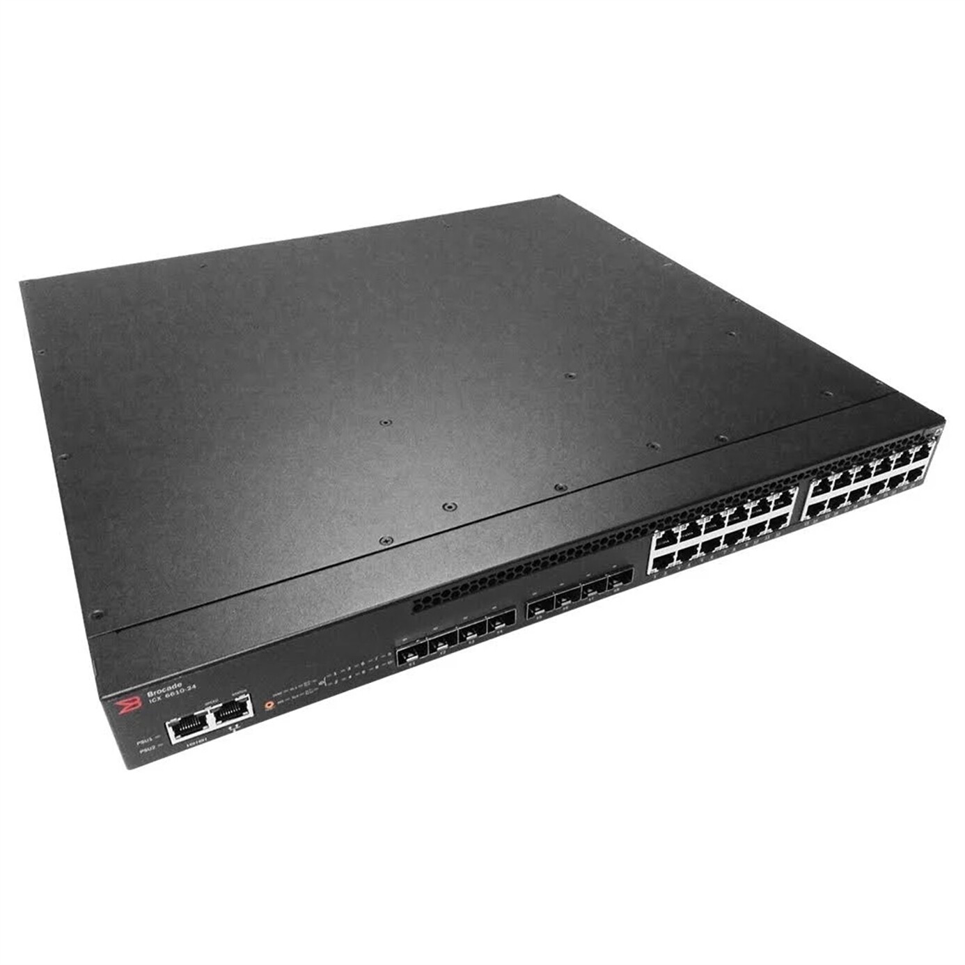 BROCADE ICX6610-24-E 24 port 1G RJ45. plus 8x 1G SFPP uplinks ports (upgradeable