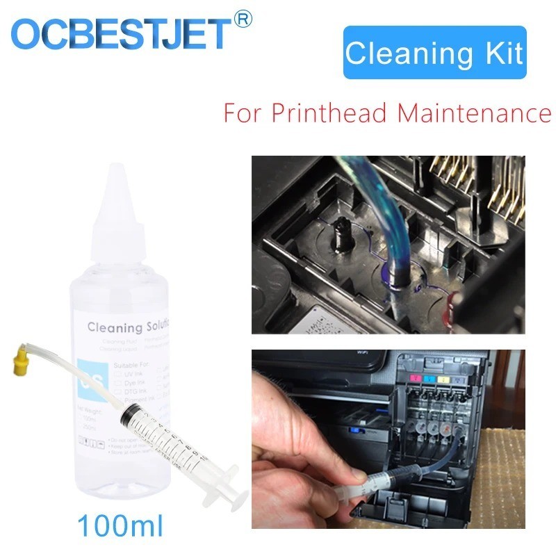 Epson Printer Cleaning Kit 100ML Unlock Print Head Nozzle Cleaner Solution Flush
