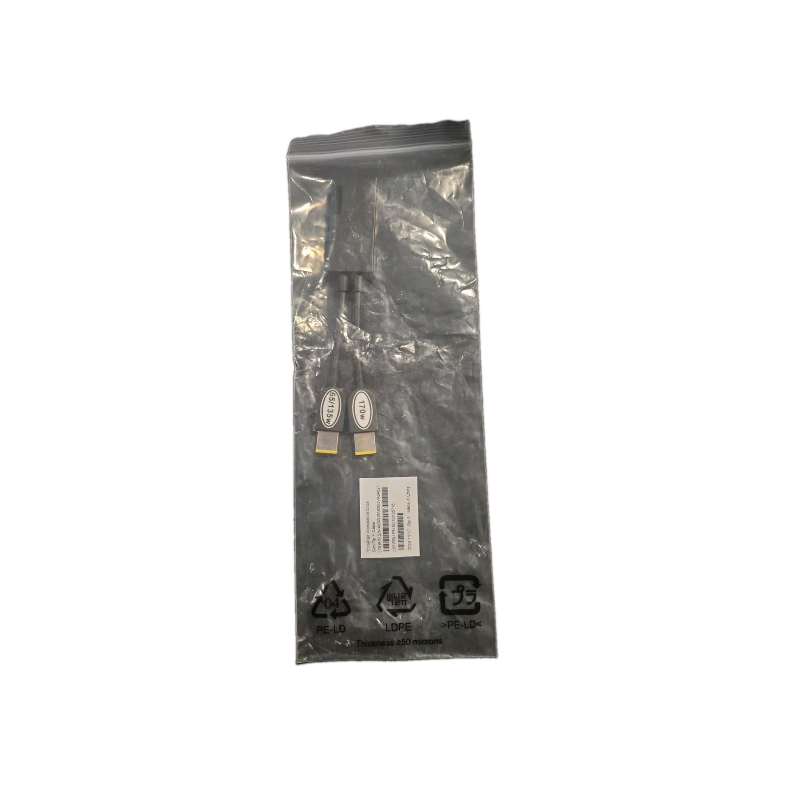 Genuine Lenovo WorkStation Dock Slim Tip Y Cable - 5C10V25716