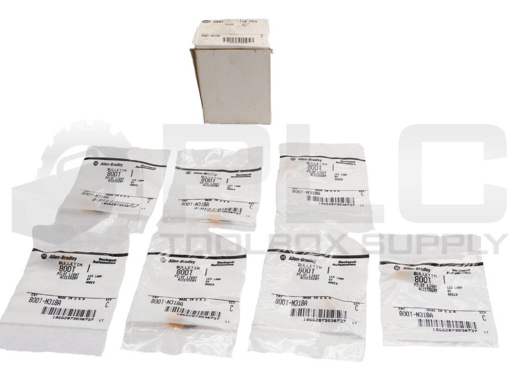 NEW BOX OF 7 ALLEN BRADLEY 800T-N318A /C LED LAMP AMBER 6V