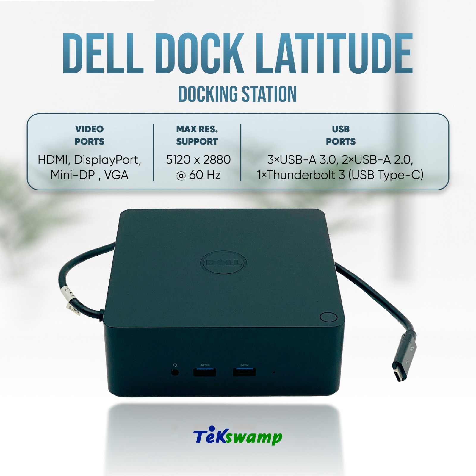 Dell USB-C 4K Thunderbolt Dock Station for Latitude 7490 7520 9410 NO ADAPTER