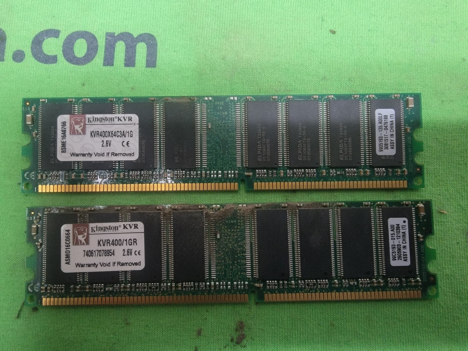 2GB (1GB x 2) DDR RAM VARIOUS BRANDS PC3200 400MHz DESKTOP MEMORY RAM