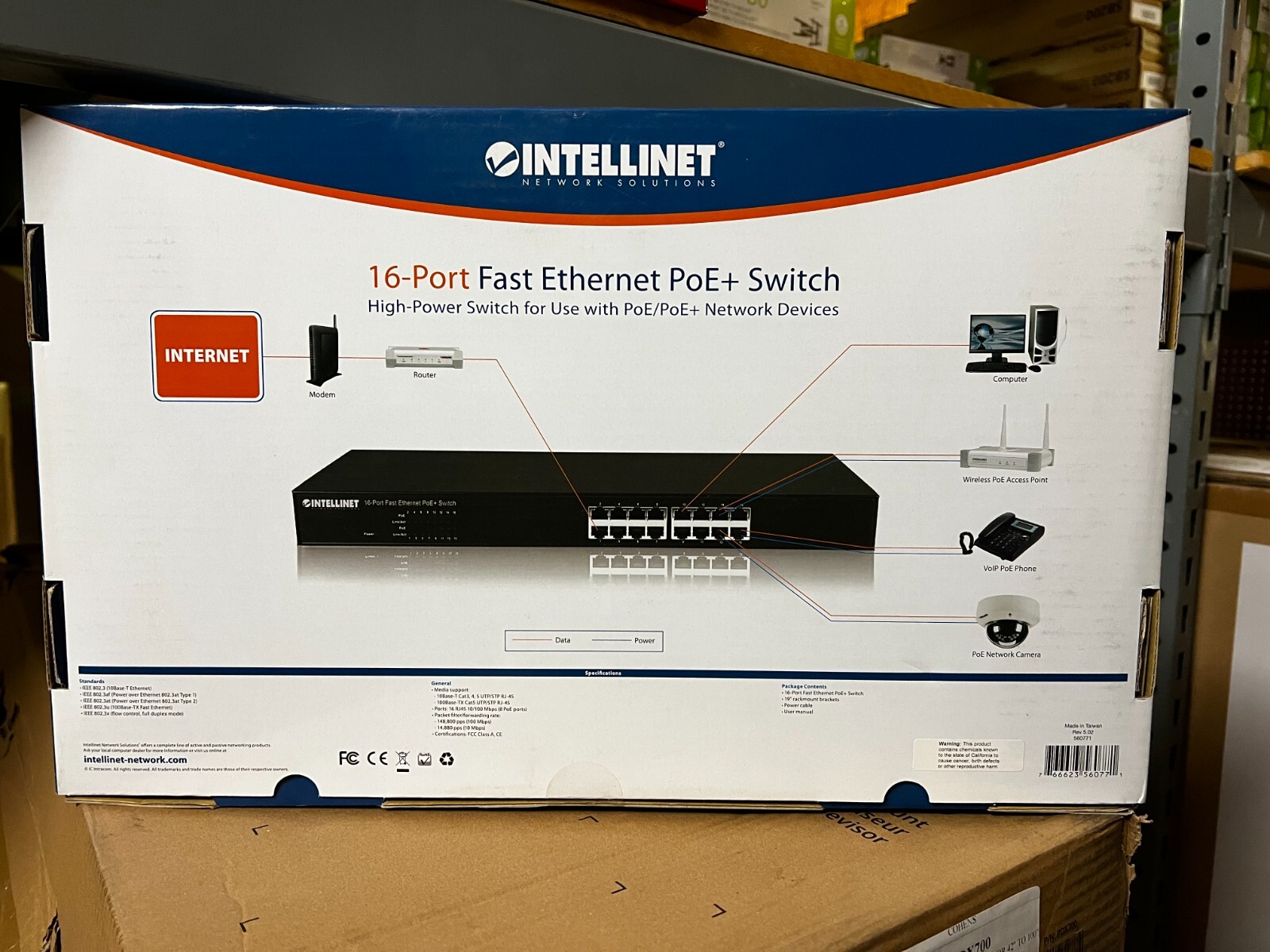 NEW INTELLINET 560771 ETHERNET 16 PORT UP TO 8 DEVICES