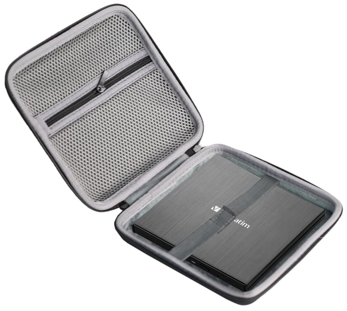 Shockproof CD Hard Drive Storage Pouch Bag with Verbatim External CD Blu-Ray ...