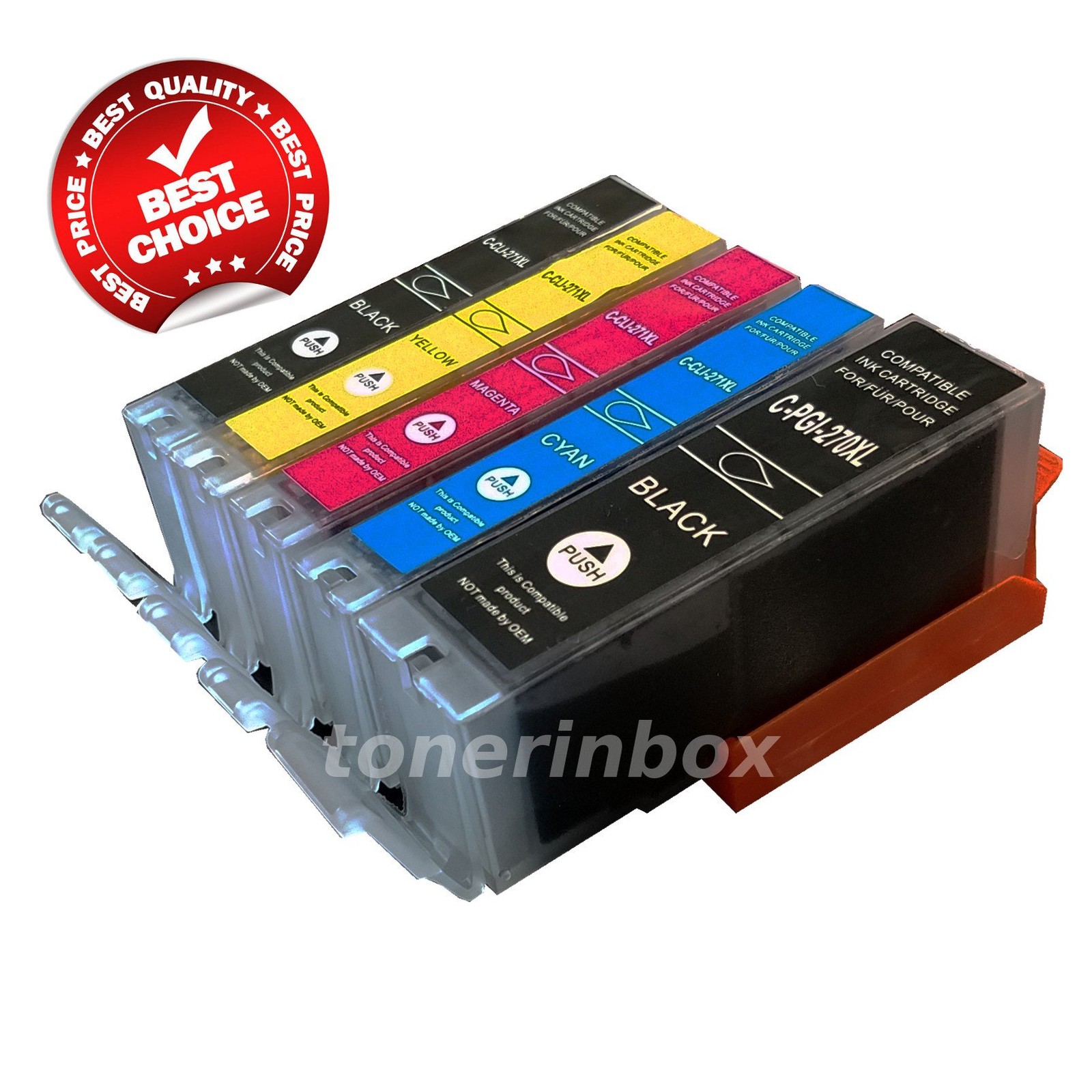 5 Pk New PGI270XL CLI271XL Ink Cartridge For Canon PIXMA MG6820 MG6821 MG6822