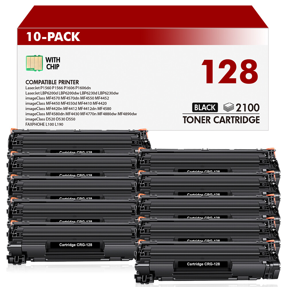 10PK CRG128 High Yield Toner Cartridge For Canon ImageClass D550 D530 MF4880dw