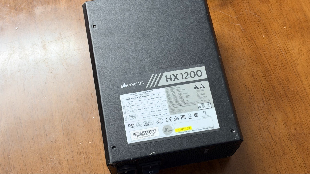 Corsair HX1200 1200W 80+ Platinum Fully Modular ATX PSU Tested Working w/ Cables