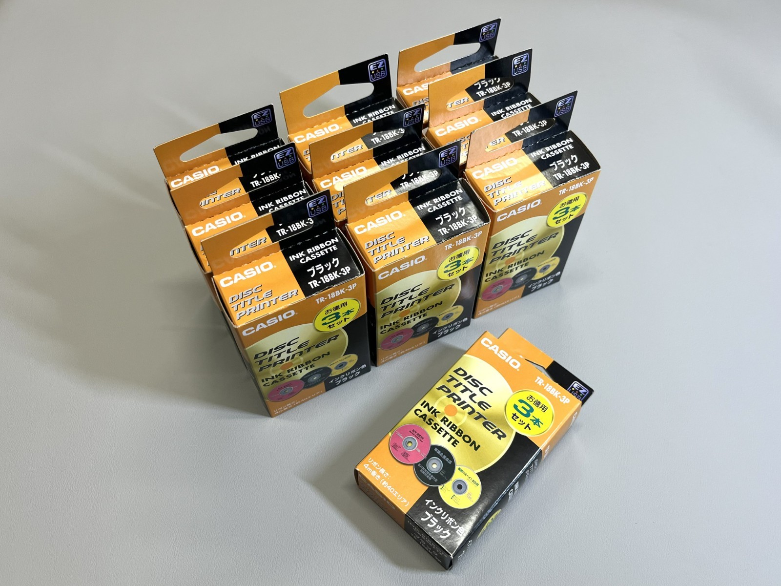 10 set of Casio TR-18BK 3P Black Ink Ribbon Cassette for CW Disc Title Printer