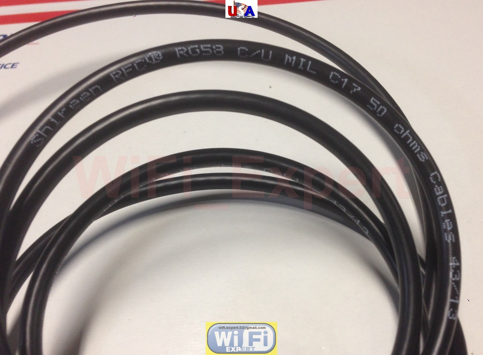 10 feet RF Coax Coaxial Connector Adapter RG58 BARE cable NO CONNECTORS MIL C17