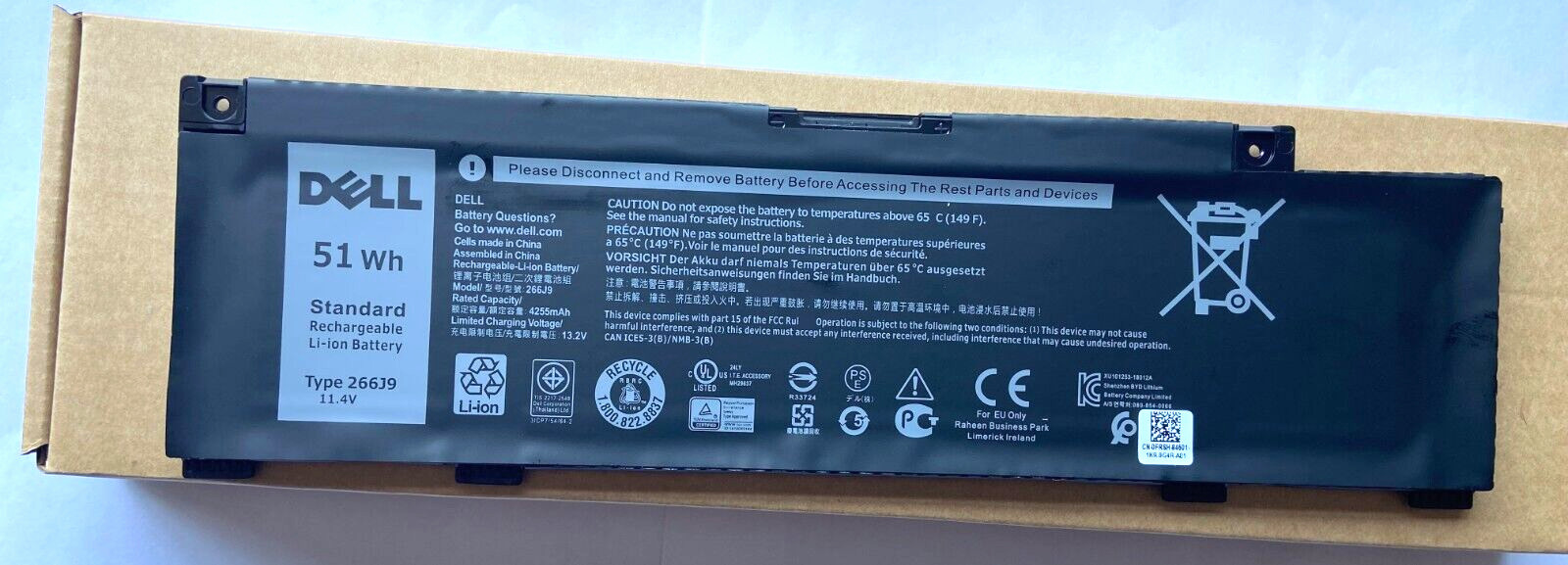 Genuine 266J9 Battery Dell Inspiron G3 15 3500 3590 3790 G5 15 5500 SE 5505 51WH