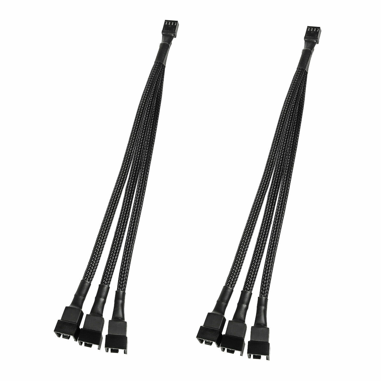 New 2pcs 4 Pin 1 to 3 Way PWM Case PC Fan Splitter Cable Hub Power Adapter
