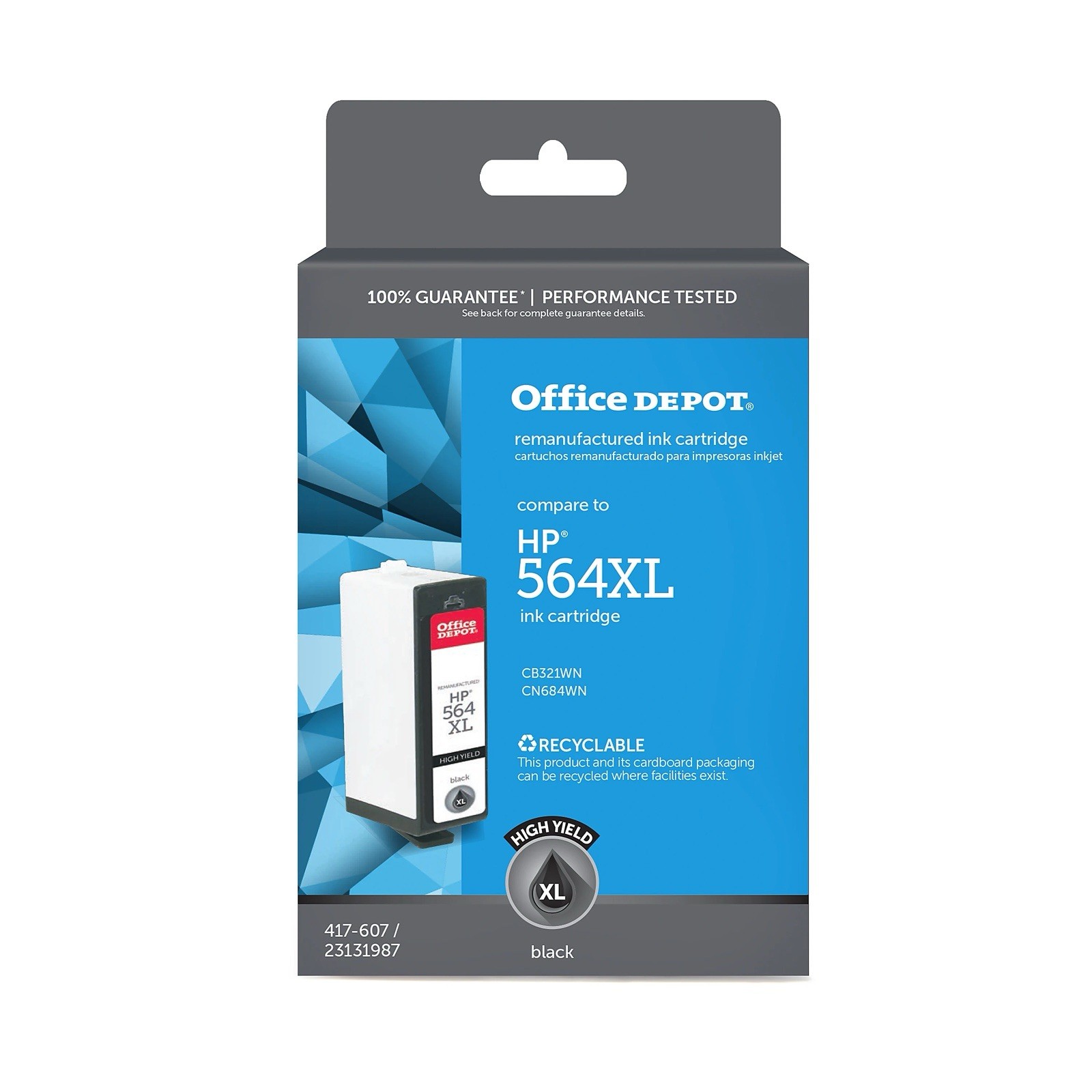 Office Depot Reman Ink Cartridge, Compare To HP 564XL, Black, Lot Of 3