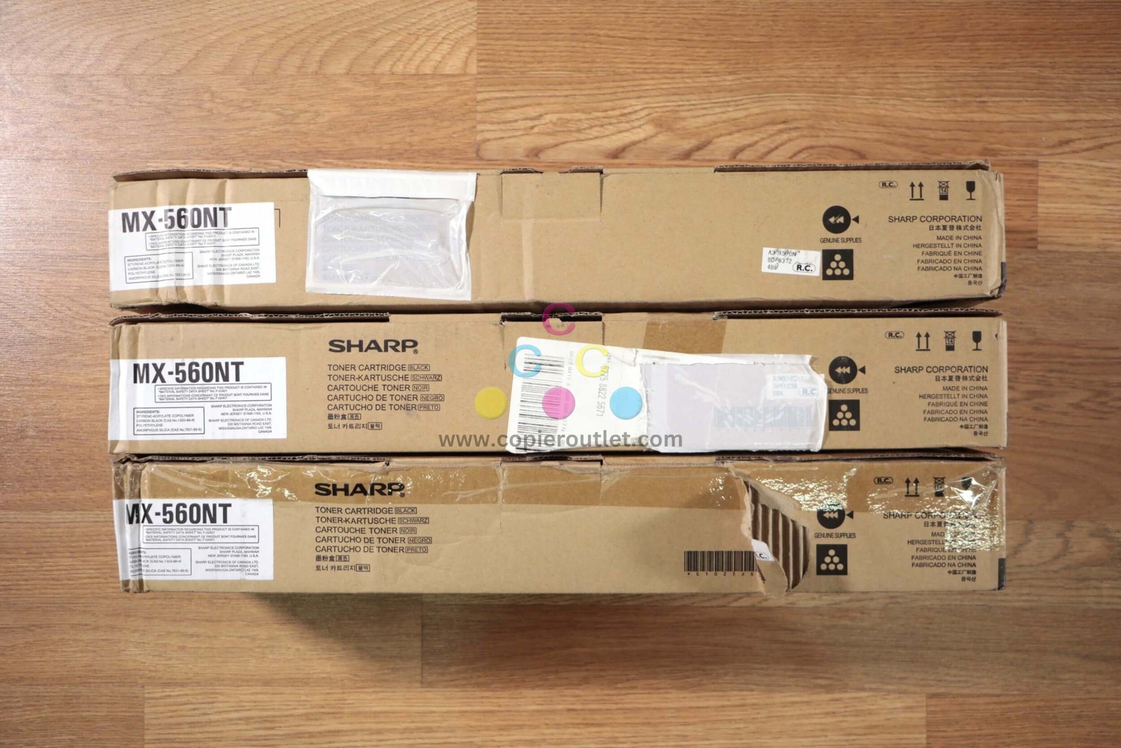 3 Genuine Sharp MX-M2630,M2651,M3050,M3051 Black Toners MX560NT, MX-560NT