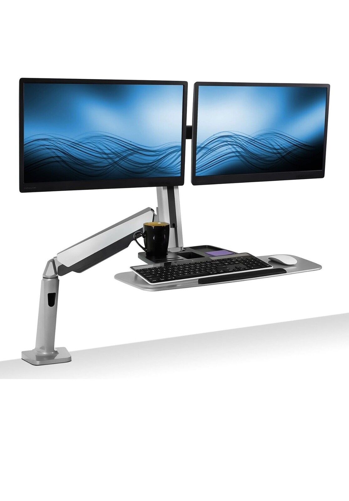 Mount-It Stand Up Workstation with Dual Monitor Mount | Standing Desk Converter
