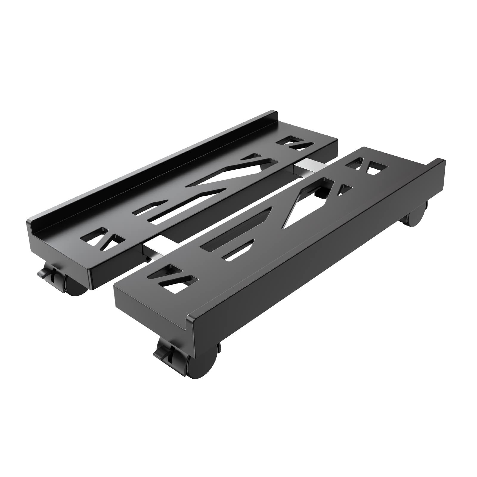 Adjustable Mobile CPU Stand, Ventilated Computer Tower Stand with 4 Caster Wheel