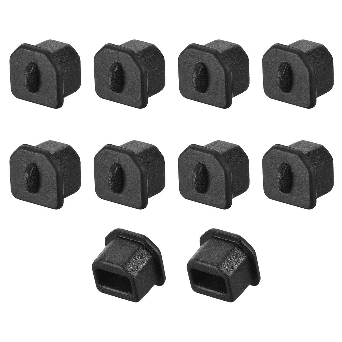 Silicone USB B Anti-Dust Stopper Cap Cover Black 10pcs