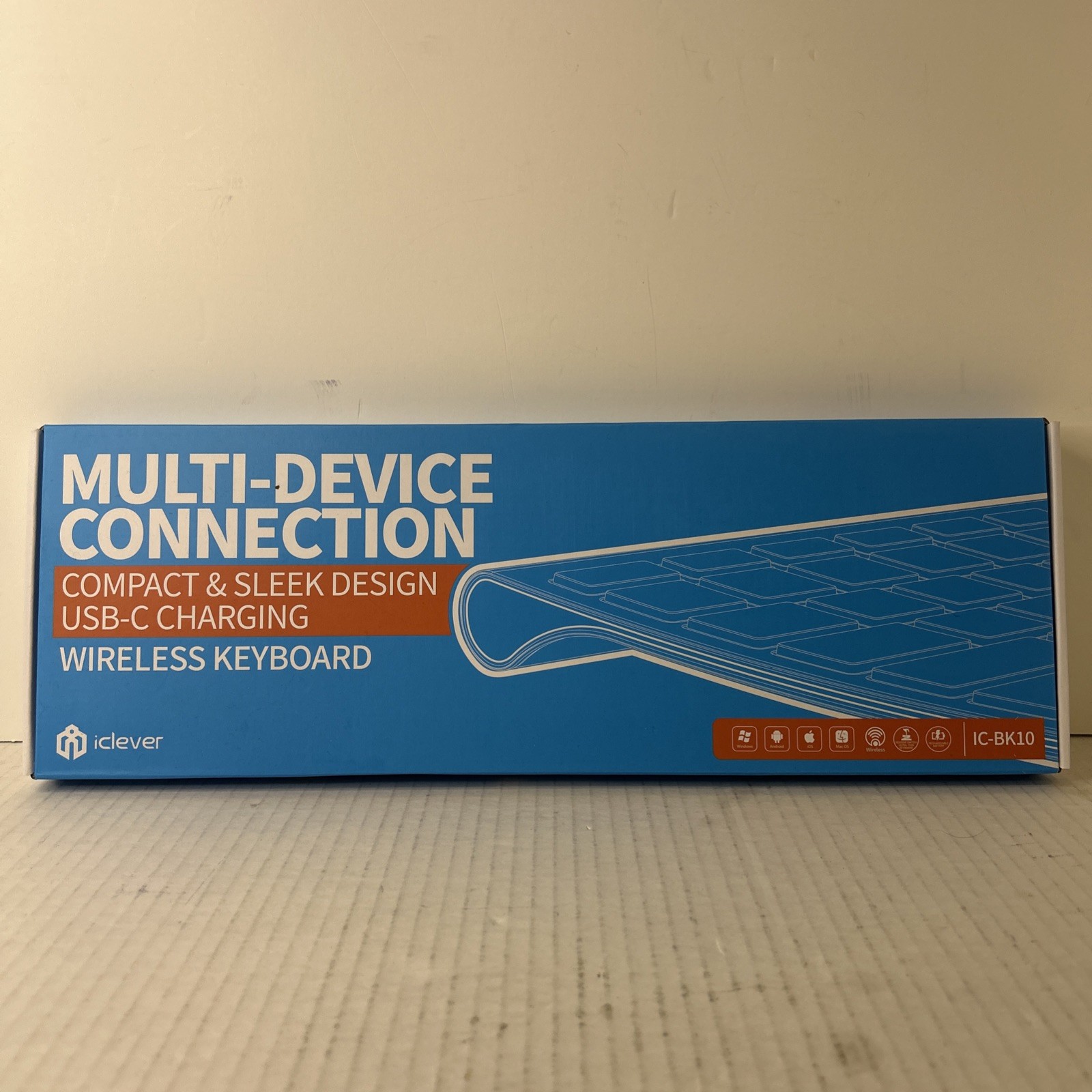 iClever IC-BK10 Silver Multi Device Ultra Slim Rechargeable Wireless Keyboard