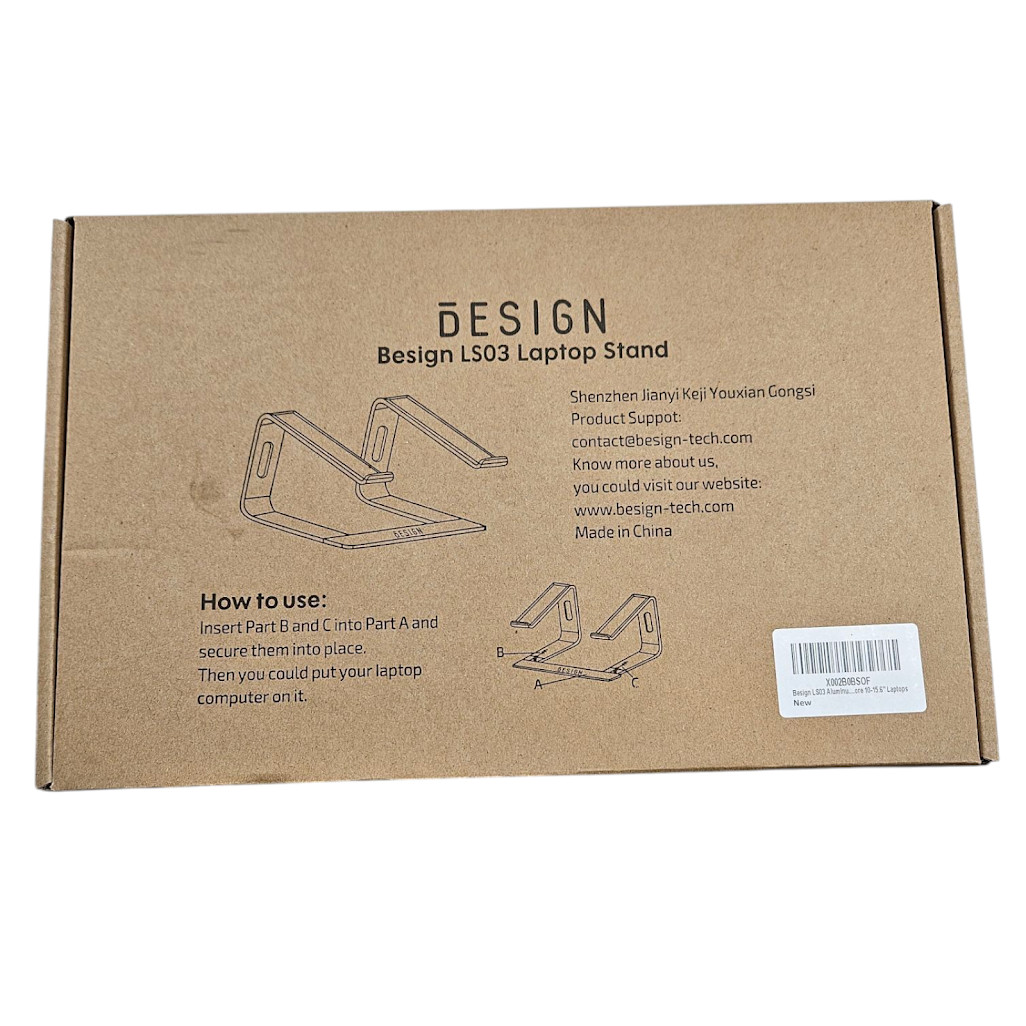 Besign LS03 Aluminum Laptop Stand New Ergonomic Detachable Rise Holder 10”-15.6”
