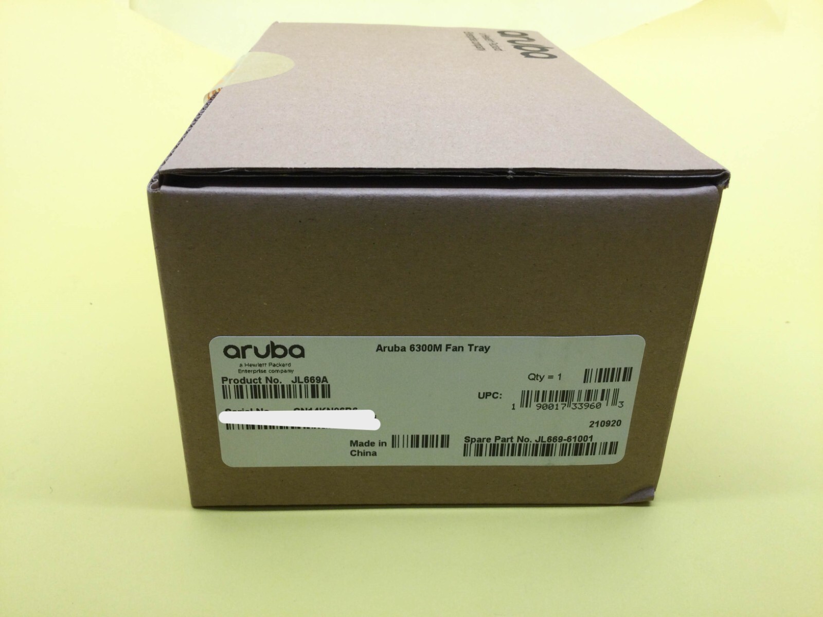 HPE ARUBA 6300M FAN TRAY JL669A New Sealed