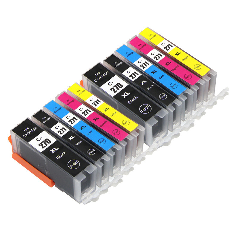 10 Pack XL Ink Cartridges + Chip for PGI 270 CLI 271 Pixma TS5020 TS6020 MG5720