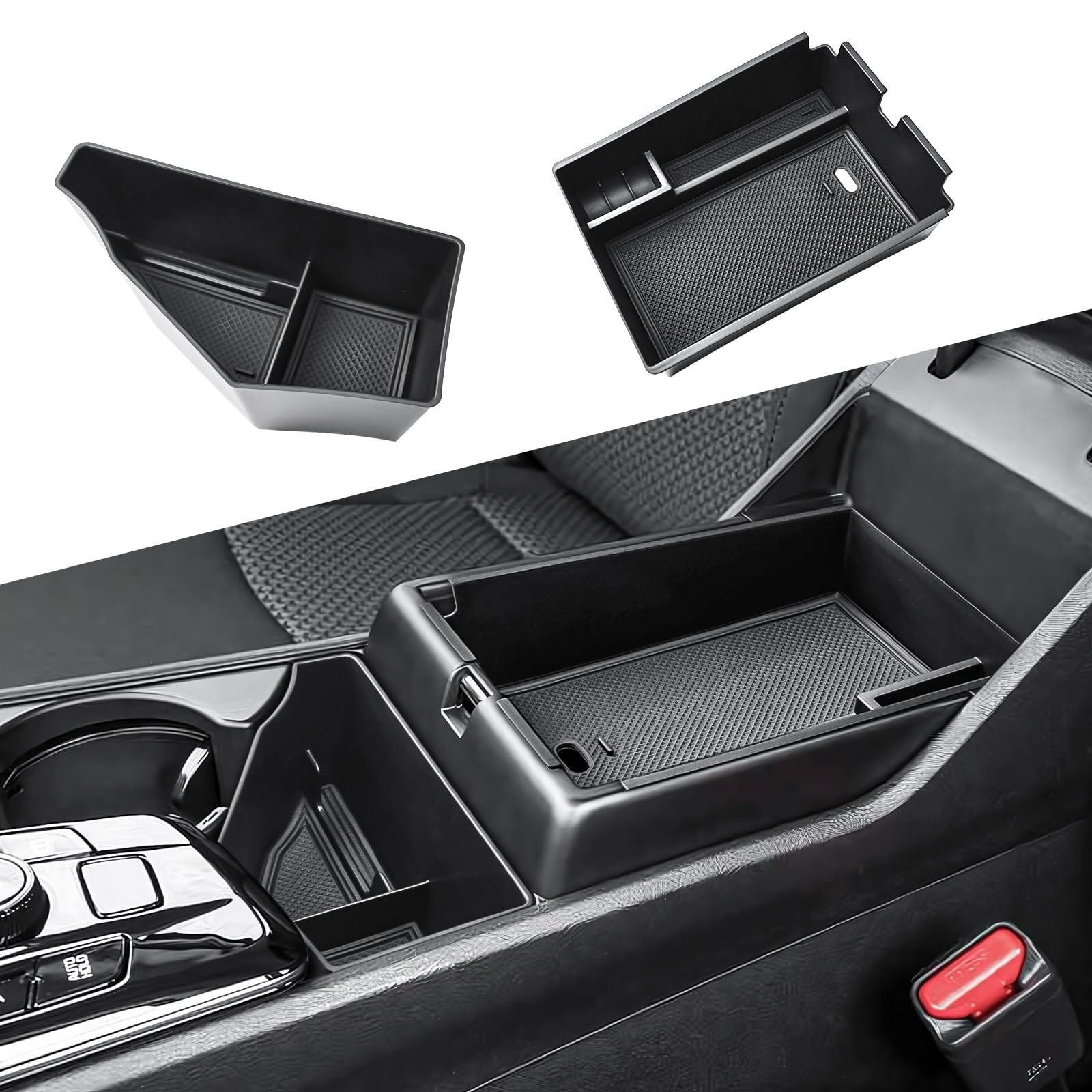 2PCS Center Console Organizer & Armrest Storage Box for Kia Sportage SUV