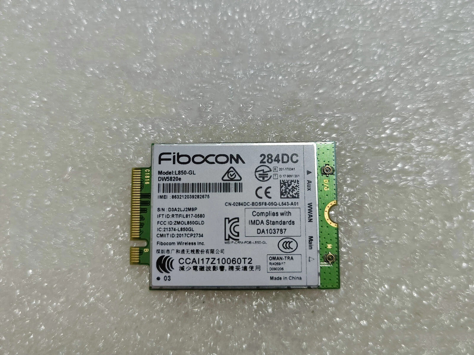 NEW DELL H9WGV DW5820e NEW FOR Fibocom L850-GL LTE/WCDMA 4G WWAN Card