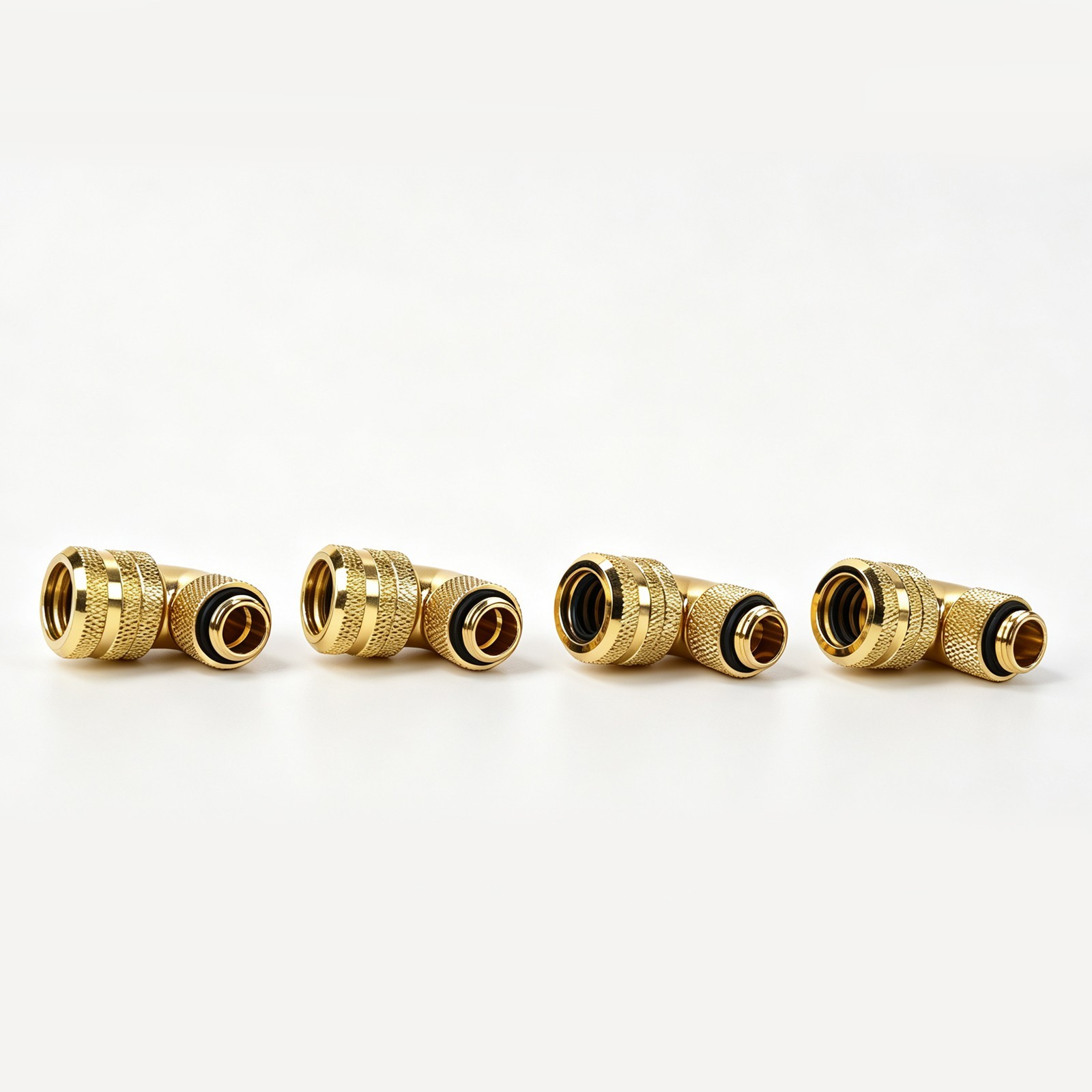 Gold G1/4 90 Degree Rotary Compression Elbow 4 Pack for PC Theme Builds