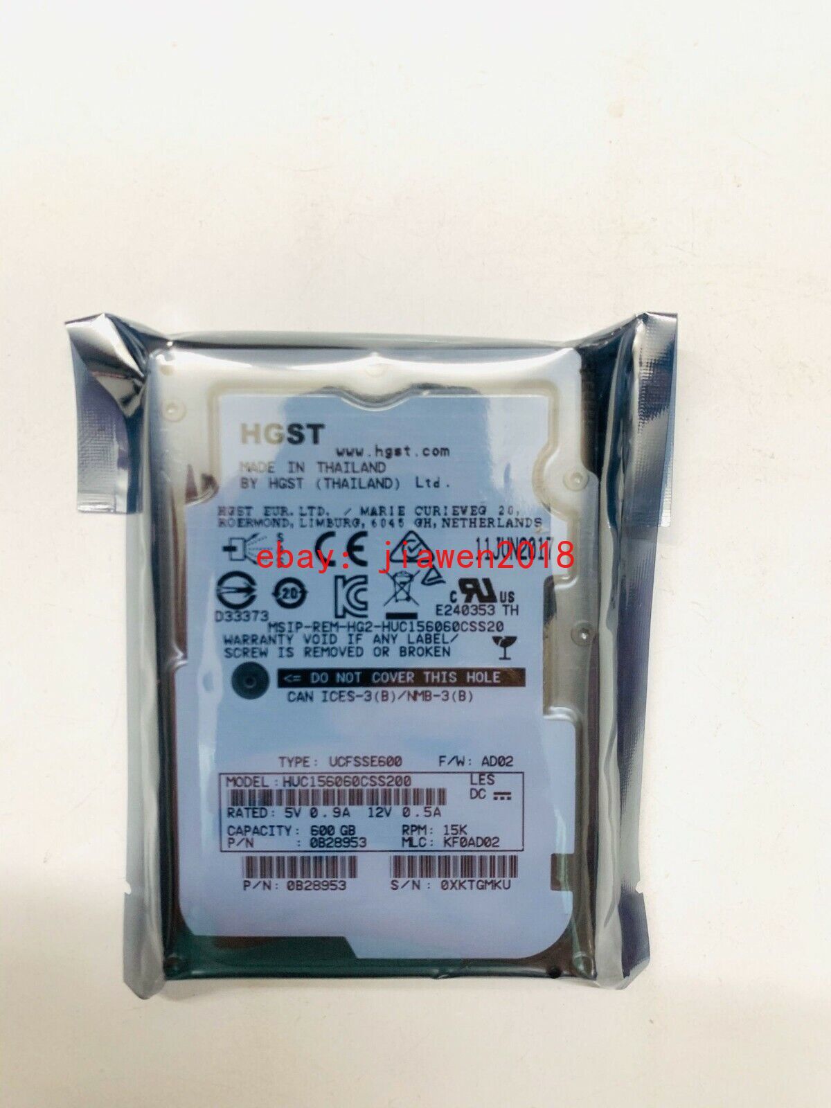 HUC156060CSS200 600GB 15K RPM 12Gb/s 128MB 2.5" SAS Hard Drive 
