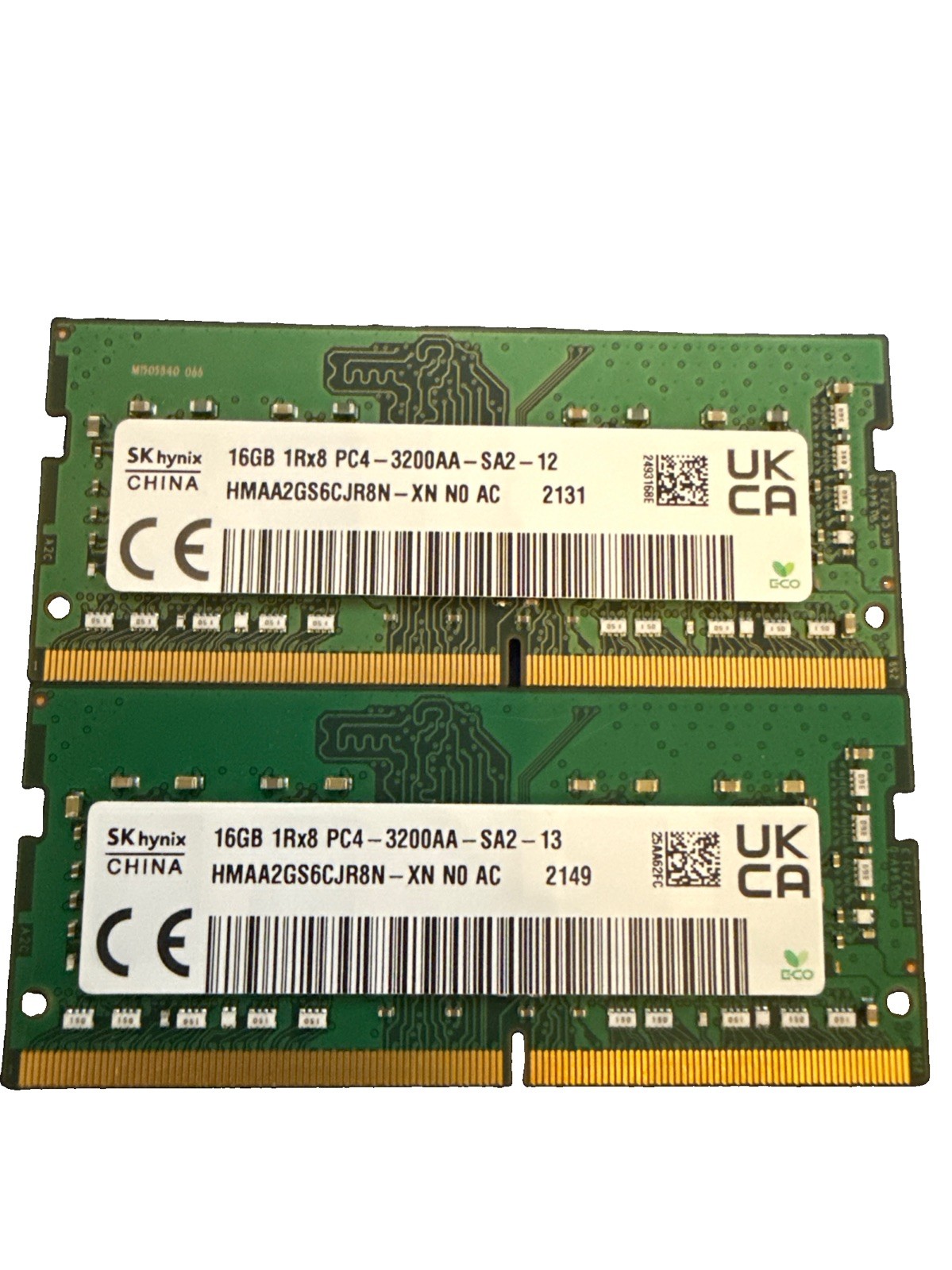 SKhynix  32GB (2X 16GB)=32GB PC4-3200AA HMAA2GS6CJR8N LAPTOP MEMORY