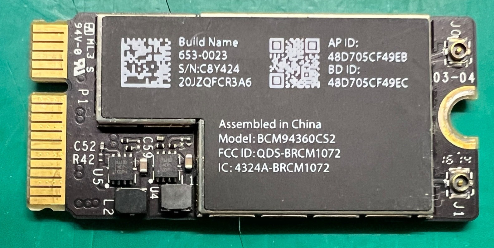 Apple Macbook Pro WIFI / Bluetooth Card 653-0023