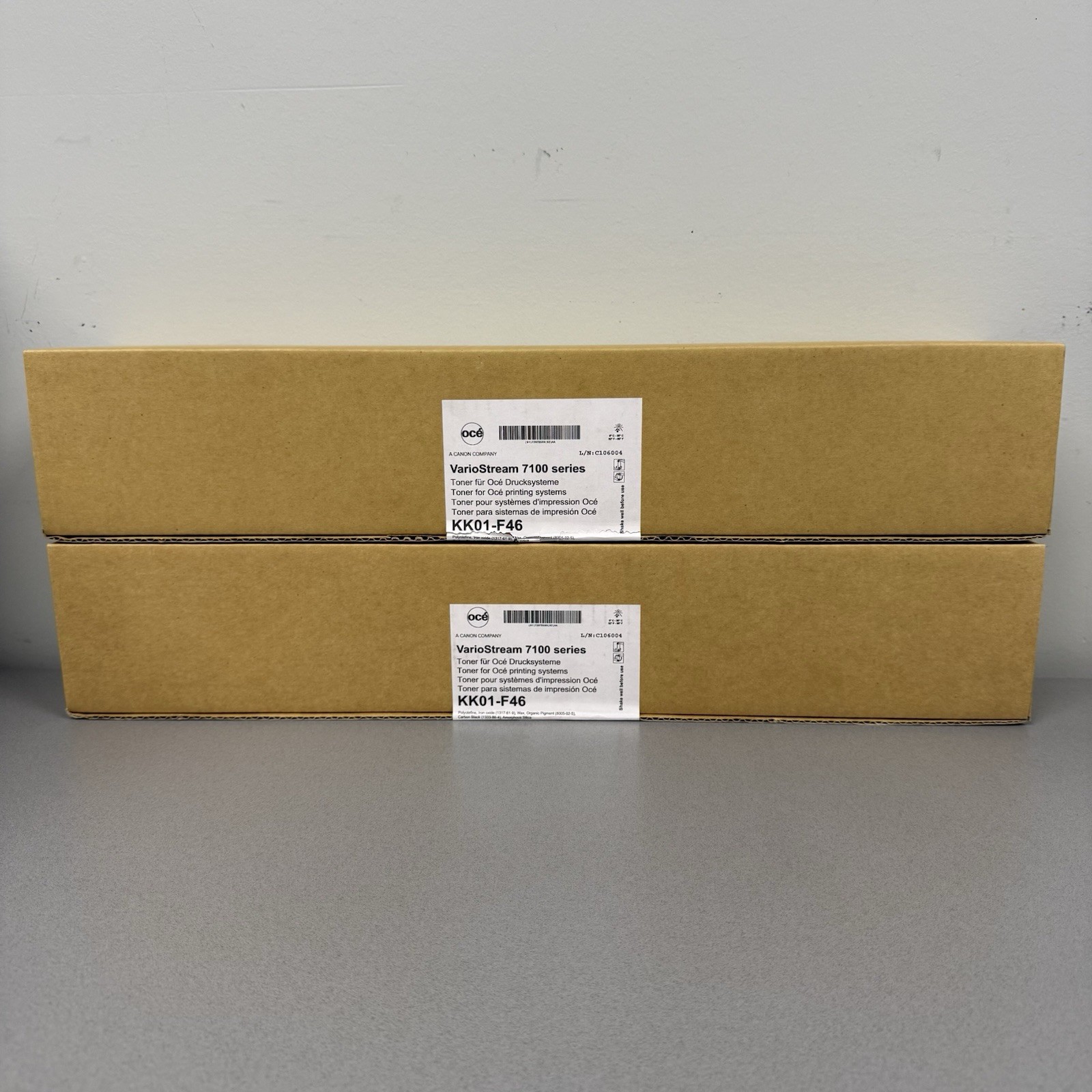 OCE KK01-F46 2100039666 Black Toner Cartridge for VarioStream 7100 Lot of 2