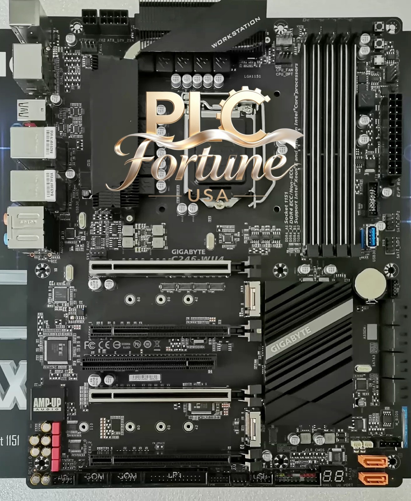 Used Gigabyte C246-WU4 LGA1151 ATX Dual LAN 2 M.2 DDR4 8/9 Gen Motherboard