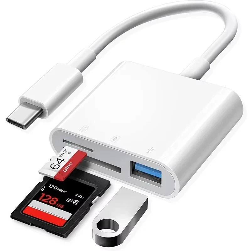 USB C SD Card Reader for iPhone 15 16 17 iPad Mac Pro Air Micro SD Adapter USB A