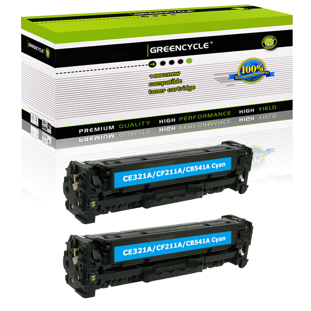 GREENCYCLE 2PK CB541A Cyan Toner Compatible with HP 125A LaserJet CP1210 CP1215