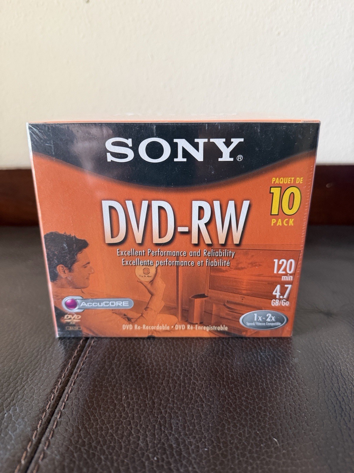 Sony DVD-RW 10-Pack New Box Contains Re-recordable 4.7 GB, 120-minute Blank DVDs