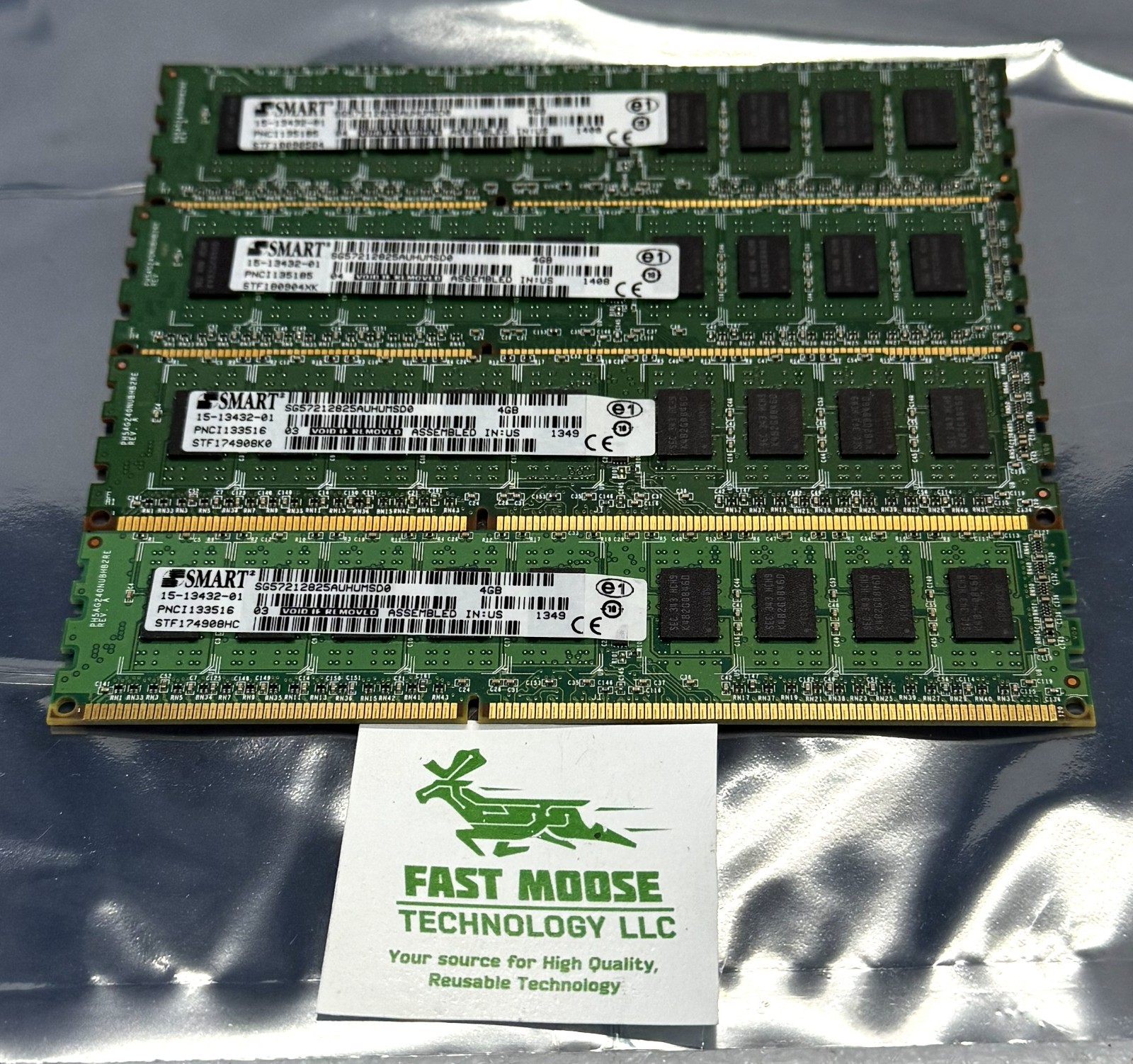 Lot of Four 4GB Cisco Smart SG57212825AUHUMSD0 RAM Module PC3-10600E 15-13432-01