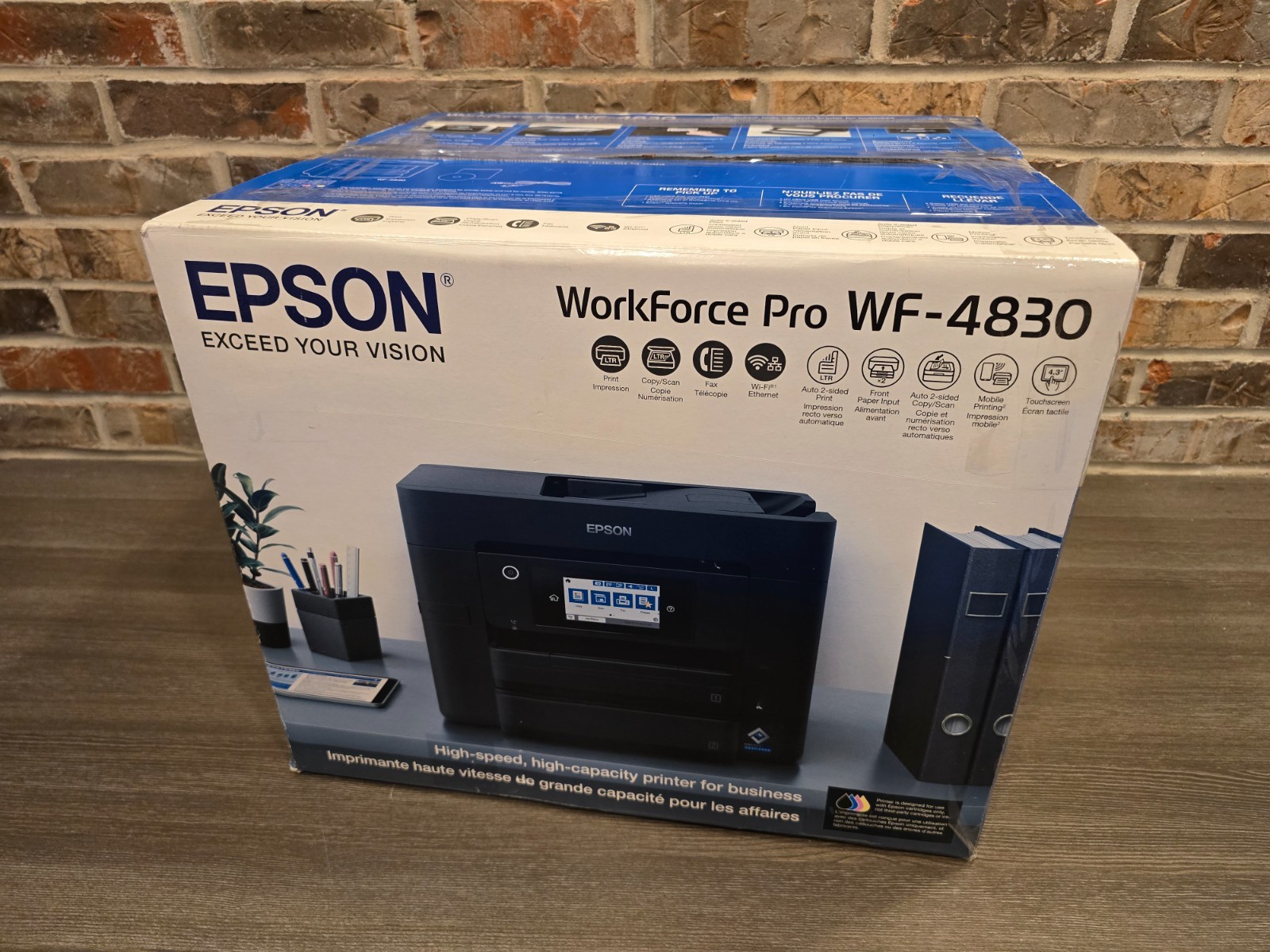 Open Box Epson Workforce Pro Wireless All in One Scan Copy Fax Printer WF-4830