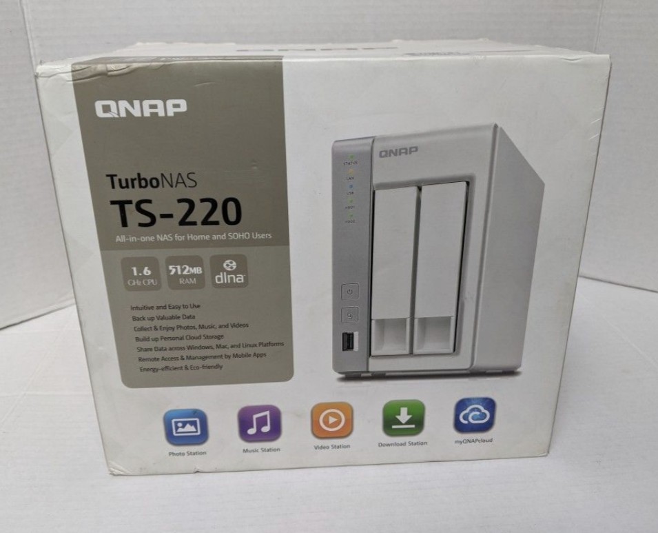 QNAP TS-220 2-Bay TurboNAS server for home and SOHO Users Brand New In Box