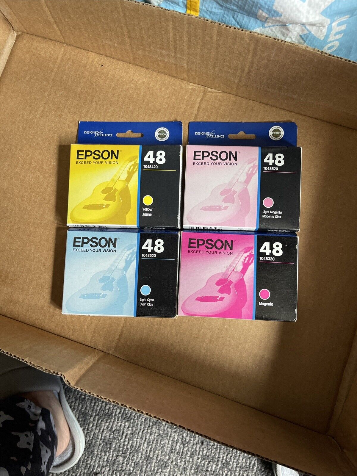 Epson Printer Ink 48 Genuine/Original LOT OF 4 Unopened Packs L@@K