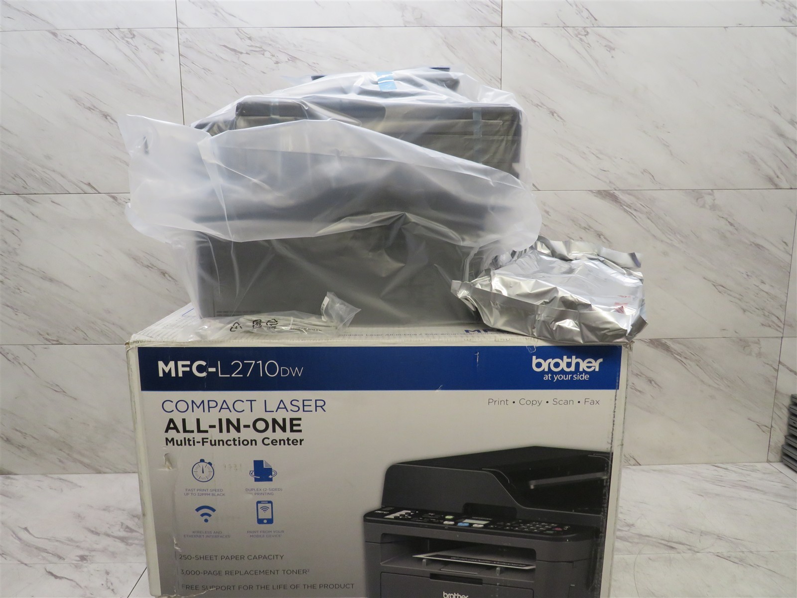 Brother MFC-L2710DW Wireless Monochrome Laser All-in-One Printer Open Box