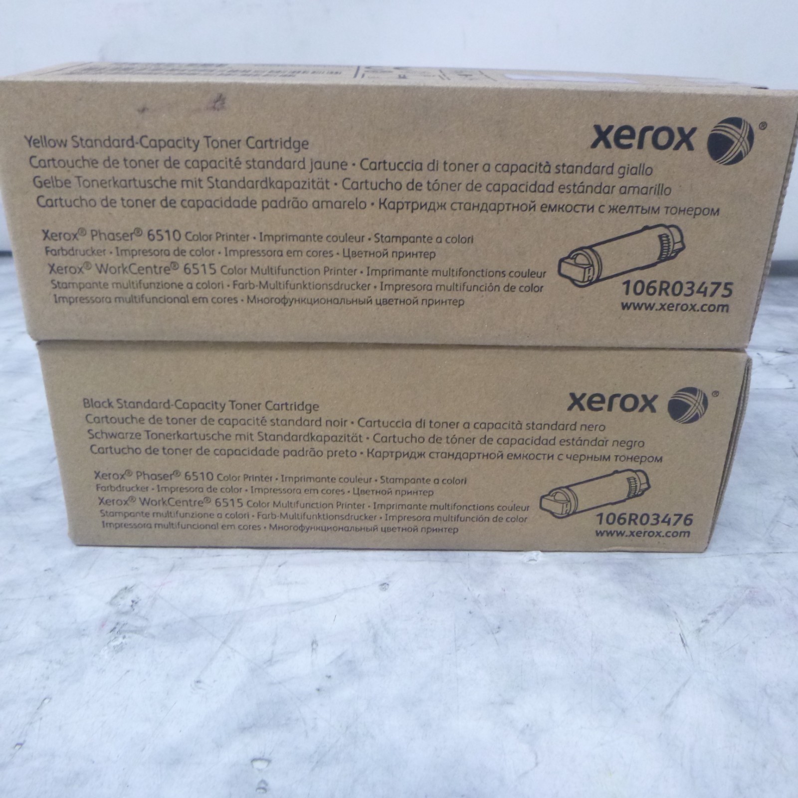 Xerox 106R03476, 106R03475 Black ,Yellow  STANDARD GENUINE SEALED