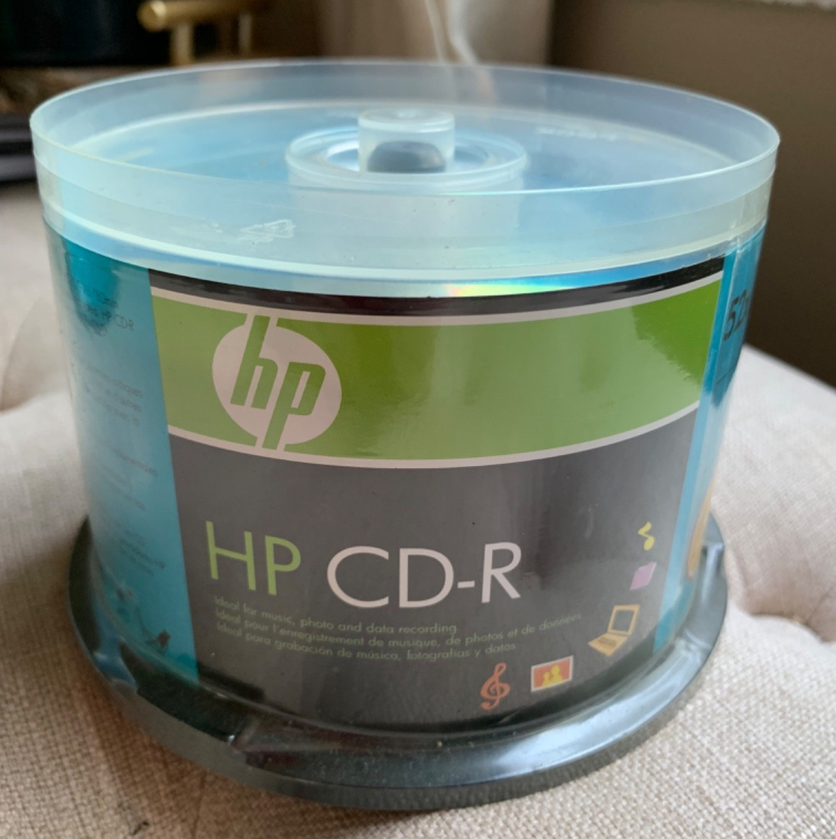 50 HP 52X CD-R CDR Logo Top Blank Audio Data Music Recordable Disc Spindle
