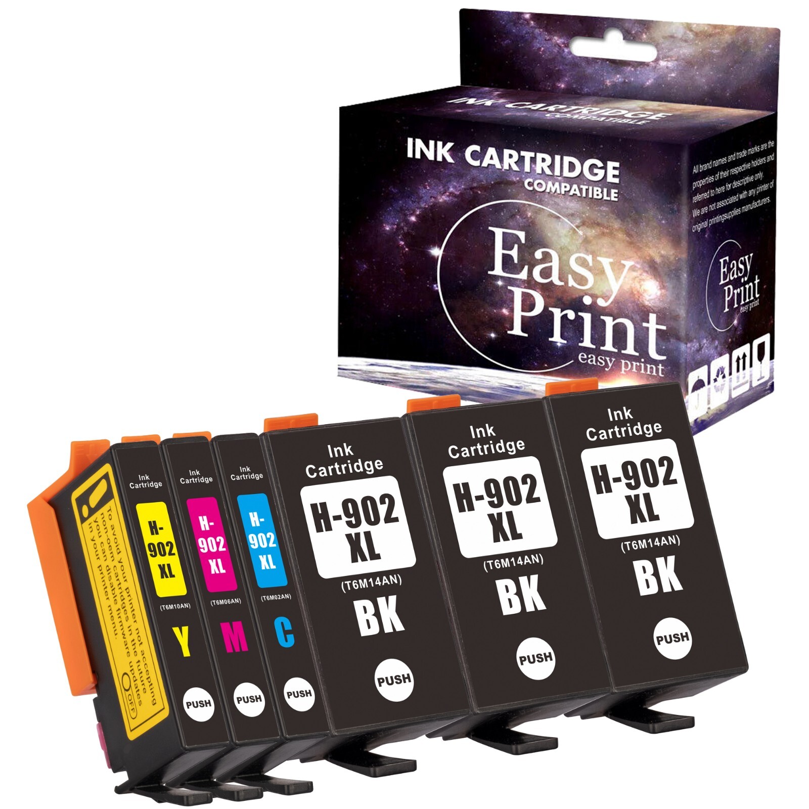 6PK HP 902XL Ink Cartridge Office Jet Pro 6960 Pro 6962 Pro 6968 Printer