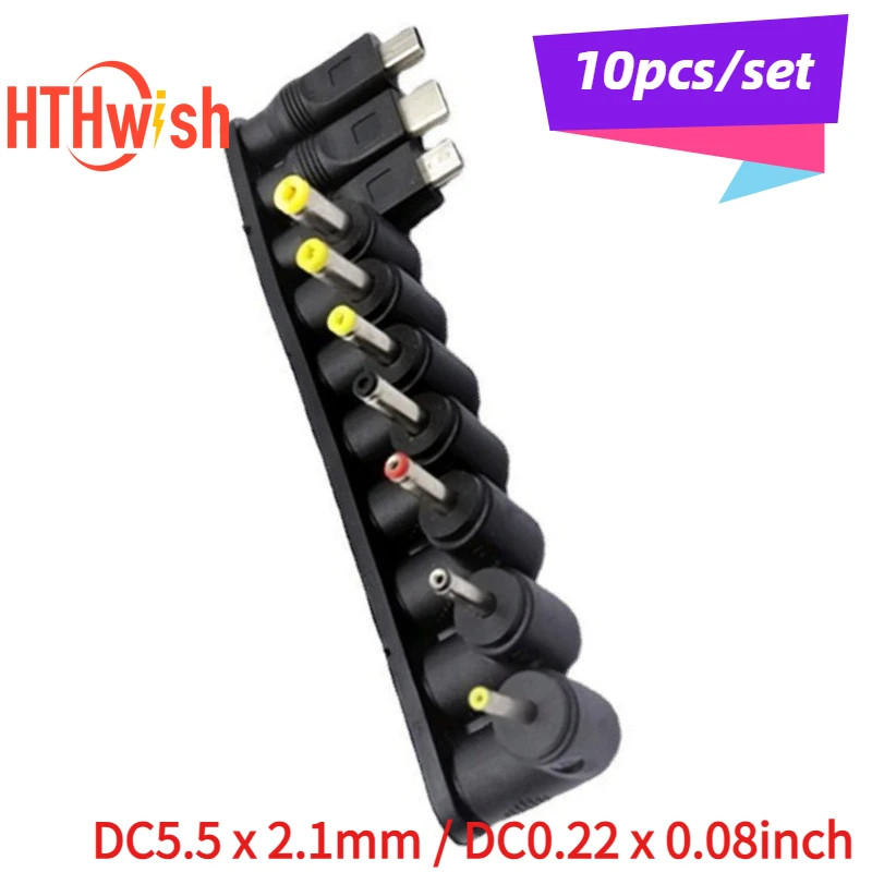 10PCS DC Power Converter Plug Set 5.5x2.1mm & Micro USB Socket Adapters