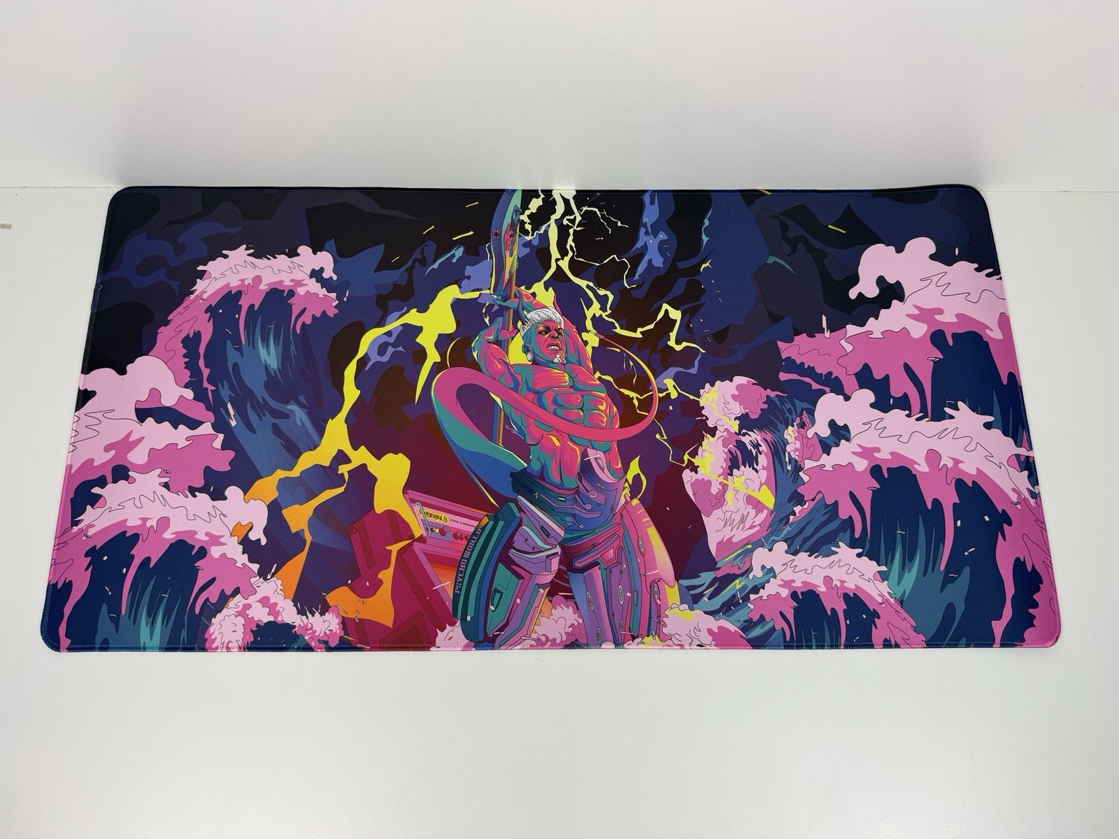 XL 31x15 Extended Gaming Mouse Pad Neon Samurai Warrior Desk Mat Keyboard Mat
