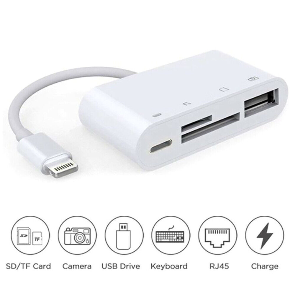 4 in 1 USB to TF SD Card Reader Adapter USB Camera Micro SD Slot for iPhone iPad