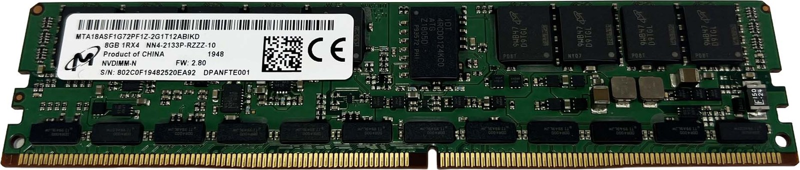Lot of 4 Micron 8GB 1RX4 DDR4 2133P Server Ram MTA18ASF1G72PF1Z-2G1Y11AA (AMX)