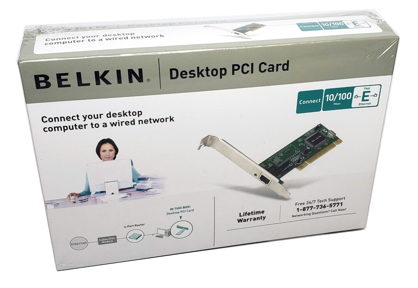 Belkin F5D5000 10/100Mbps Ethernet PCI Card - NEW, FACTORY SEALED